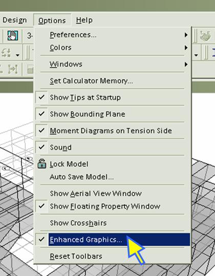 Menu Option -> Enhanced Graphics